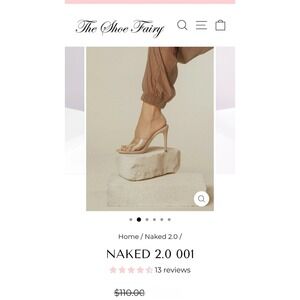 The Shoe Fairy Naked 2.0 001 Nude Clear Strap Stiletto Mules Heels Womens 8